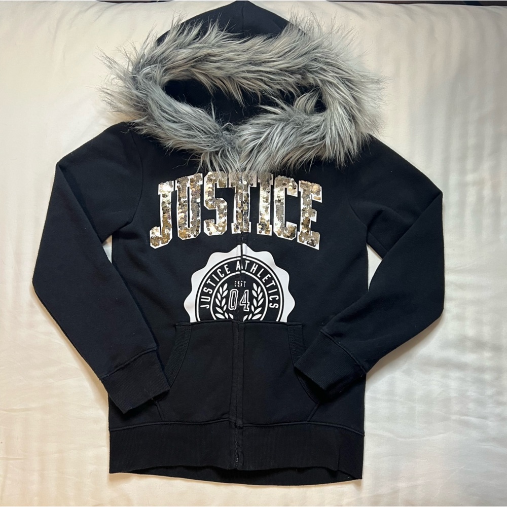 Justice size 8 Faux Fur Jacket